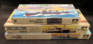 1/700 WATER LINE 8 SHIP BOAT MODELS - NOS: USSR NAVAL PLANE JET AND HELICOPTER S